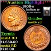 Image 1 : ***Auction Highlight*** 1908-s Indian Cent 1c Graded Select+ Unc RD By USCG (fc)