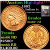 Image 1 : ***Auction Highlight*** 1882 Indian Cent 1c Graded Gem+ Unc RD By USCG (fc)