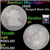 Image 1 : ***Auction Highlight*** 1806 Draped Bust Quarter 25c Graded g+ By USCG (fc)