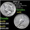 Image 1 : 1921-p Peace Dollar $1 Grades Choice AU/BU Slider