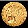 Image 2 : ***Auction Highlight*** 1914-p Gold Indian Half Eagle $5 Graded Select+ Unc By USCG (fc)