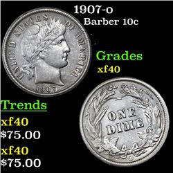 1907-o Barber Dime 10c Grades xf