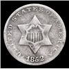 Image 2 : 1862 Three Cent Silver 3cs Grades vf+