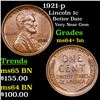 Image 1 : 1921-p Lincoln Cent 1c Grades Choice+ Unc BN