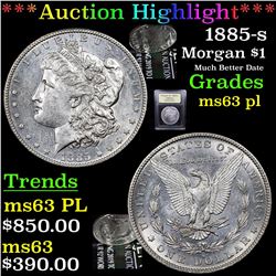 ***Auction Highlight*** 1885-s Morgan Dollar $1 Graded Select Unc PL By USCG (fc)