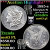 Image 1 : ***Auction Highlight*** 1885-s Morgan Dollar $1 Graded Select Unc PL By USCG (fc)