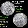 Image 1 : 1878-p 7/8tf Morgan Dollar $1 Grades Select+ Unc