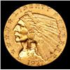 Image 2 : ***Auction Highlight*** 1927-p Gold Indian Quarter Eagle $2 1/2 Graded Select Unc By USCG (fc)