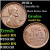 Image 1 : 1918-s Lincoln Cent 1c Grades Select Unc BN