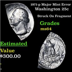 1971-p Major Mint Error Washington Quarter 25c Grades Choice Unc
