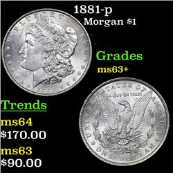 1881-p Morgan Dollar $1 Grades Select+ Unc