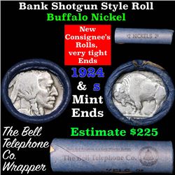 Buffalo Nickel Shotgun Roll in Old Bank Style 'Bell Telephone' Wrapper 1924 & s Mint Ends