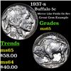 Image 1 : 1937-s Buffalo Nickel 5c Grades GEM Unc