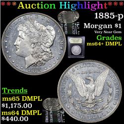 ***Auction Highlight*** 1885-p Morgan Dollar $1 Graded Choice Unc+ DMPL By USCG (fc)