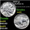 Image 1 : 1937-p Buffalo Nickel 5c Grades GEM+ Unc
