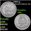 Image 1 : 1861-p Seated Liberty Dime 10c Grades vf+