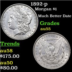 1892-p Morgan Dollar $1 Grades Choice AU