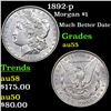 Image 1 : 1892-p Morgan Dollar $1 Grades Choice AU