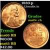 Image 1 : 1930-p Lincoln Cent 1c Grades Gem+ Unc RB