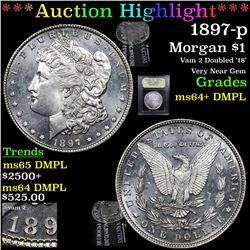 ***Auction Highlight*** 1897-p Morgan Dollar $1 Graded Choice Unc+ DMPL by USCG (fc)