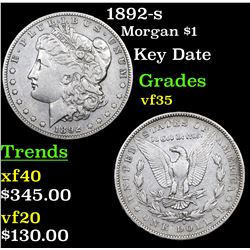 1892-s Morgan Dollar $1 Grades vf++