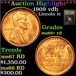 ***Auction Highlight*** 1909 vdb Lincoln Cent 1c Graded GEM++ RD By USCG (fc)