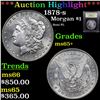 Image 1 : ***Auction Highlight*** 1878-s Morgan Dollar $1 Graded GEM+ Unc By USCG (fc)