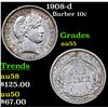 Image 1 : 1908-d Barber Dime 10c Grades Choice AU