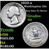 Image 1 : 1932-s Washington Quarter 25c Grades f+