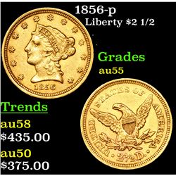1856-p Gold Liberty Quarter Eagle $2 1/2 Grades Choice AU
