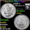 Image 1 : ***Auction Highlight*** 1880-o Morgan Dollar $1 Graded Choice+ Unc By USCG (fc)
