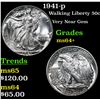 Image 1 : 1941-p Walking Liberty Half Dollar 50c Grades Choice+ Unc