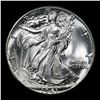Image 2 : 1941-p Walking Liberty Half Dollar 50c Grades Choice+ Unc