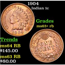 1904 Indian Cent 1c Grades Select+ Unc RB