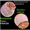 Image 1 : Mint Error Struck 80% Off Center; Double Stuck; Mushroom Indent Lincoln Cent 1c Grades Select Unc RB