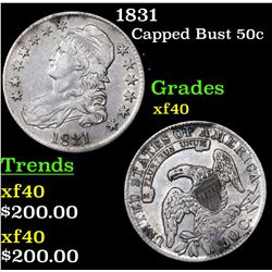 1831 Capped Bust Half Dollar 50c Grades xf