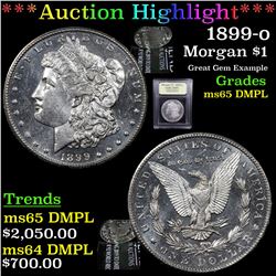 ***Auction Highlight*** 1899-o Morgan Dollar $1 Graded GEM Unc DMPL By USCG (fc)