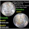 Image 1 : 1896-p Rainbow Toned Morgan Dollar $1 Grades Choice+ Unc