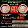 Image 1 : Mixed small cents 1c orig shotgun roll, 1912-d Wheat Cent, 1898 Indian Cent other end Grades
