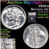 Image 1 : ***Auction Highlight*** 1916-s Mercury Dime 10c Graded Choice Unc+ FSB By USCG (fc)