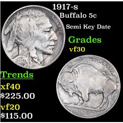 1917-s Buffalo Nickel 5c Grades vf++
