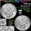 Image 1 : ***Auction Highlight*** 1901-p Morgan Dollar $1 Graded Select Unc By USCG (fc)