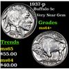Image 1 : 1937-p Buffalo Nickel 5c Grades Choice+ Unc