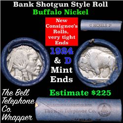 Buffalo Nickel Shotgun Roll in Old Bank Style Wrapper 1929 & d Mint Ends Grades