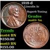 Image 1 : 1918-d Lincoln Cent 1c Grades Select+ Unc BN