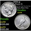 Image 1 : 1921-p Peace Dollar $1 Grades Choice AU/BU Slider