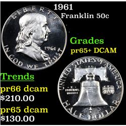 1961 Franklin Half Dollar 50c Grades GEM+ Proof Deep Cameo