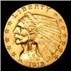 Image 2 : ***Auction Highlight*** 1912-p Gold Indian Quarter Eagle $2 1/2 Graded Select Unc by USCG (fc)