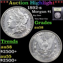 ***Auction Highlight*** 1892-s Morgan Dollar $1 Graded Choice AU/BU Slider By USCG (fc)