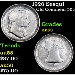 1926 Sesqui Old Commem Half Dollar 50c Grades Select AU